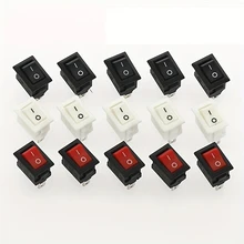 10Pcs Push Button Switch SPST 2Pin 3A 250V KCD11 Snap-in On/Off Rocker Switch 10x15mm