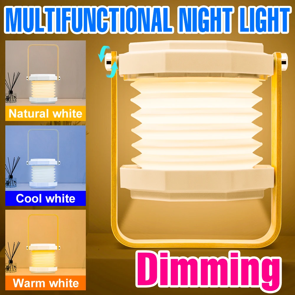 LED Night Light Foldable Table Lamp LED Portable Lantern Light Bedside Reading Bulb 3 Modes Dimmable Lampara 5V USB Rechargeable
LED Night Light Foldable Table Lamp LED Portable Lantern Light Bedside Reading Bulb 3 Modes Dimmable Lampara 5V USB Rechargeable