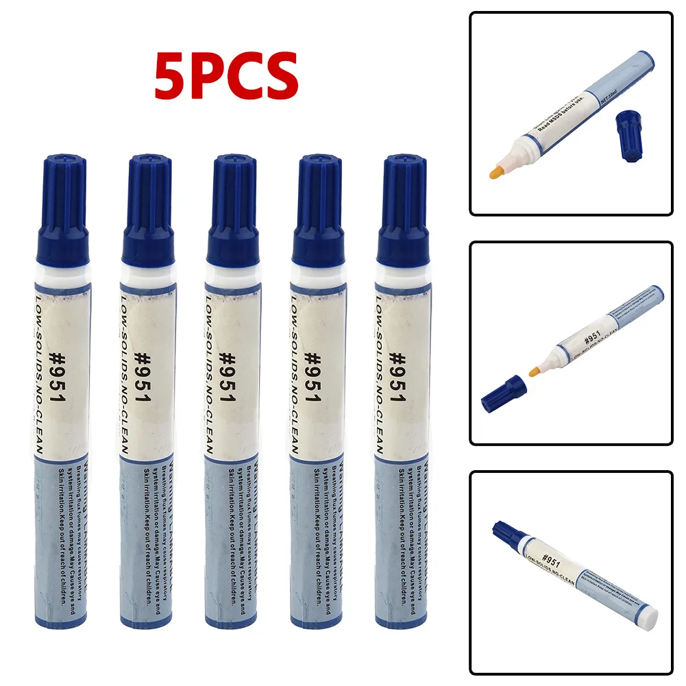 5pcs 10ml 951 Soldering Flux Pen Low-Solid Cleaning-free Welding Pen For PCB Welding Electrical Repairment Welding Fluxes Tool
5pcs 10ml 951 Soldering Flux Pen Low-Solid Cleaning-free Welding Pen For PCB Welding Electrical Repairment Welding Fluxes Tool