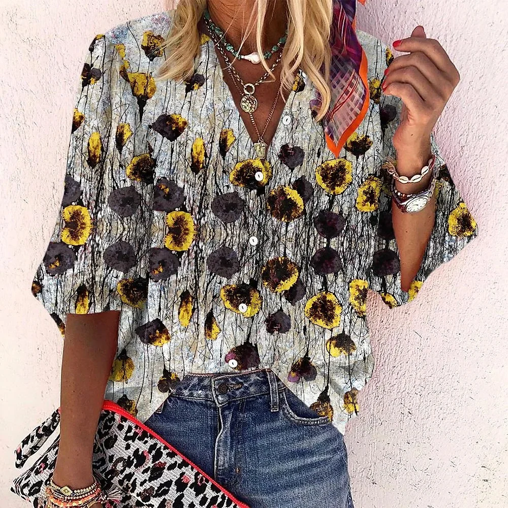 2022 Women's Floral Theme Blouse Shirt Floral Graphic Pocket Shirt Collar Basic Elegant Vintage Tops White
2022 Women's Floral Theme Blouse Shirt Floral Graphic Pocket Shirt Collar Basic Elegant Vintage Tops White