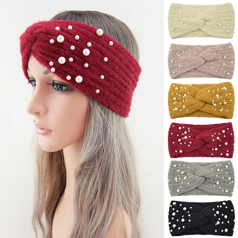 New Pearl Knitted Cross Headbands For Women Girls Handmade Hair Accessories Autumn Winter Headwear Ear Warmer Elastic Hair band 
New Pearl Knitted Cross Headbands For Women Girls Handmade Hair Accessories Autumn Winter Headwear Ear Warmer Elastic Hair band