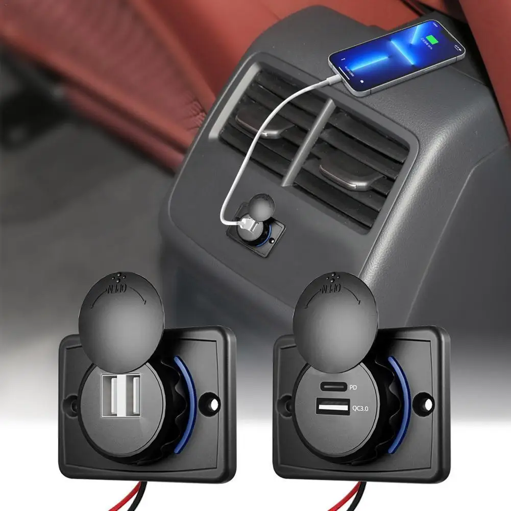 Dual USB Port 36W QC3.0+PD Charger Car RV Fast Charger Socket Adapter Power Outlet Waterproof For Most 12V/24V Vehicles X2F8
Dual USB Port 36W QC3.0+PD Charger Car RV Fast Charger Socket Adapter Power Outlet Waterproof For Most 12V/24V Vehicles X2F8