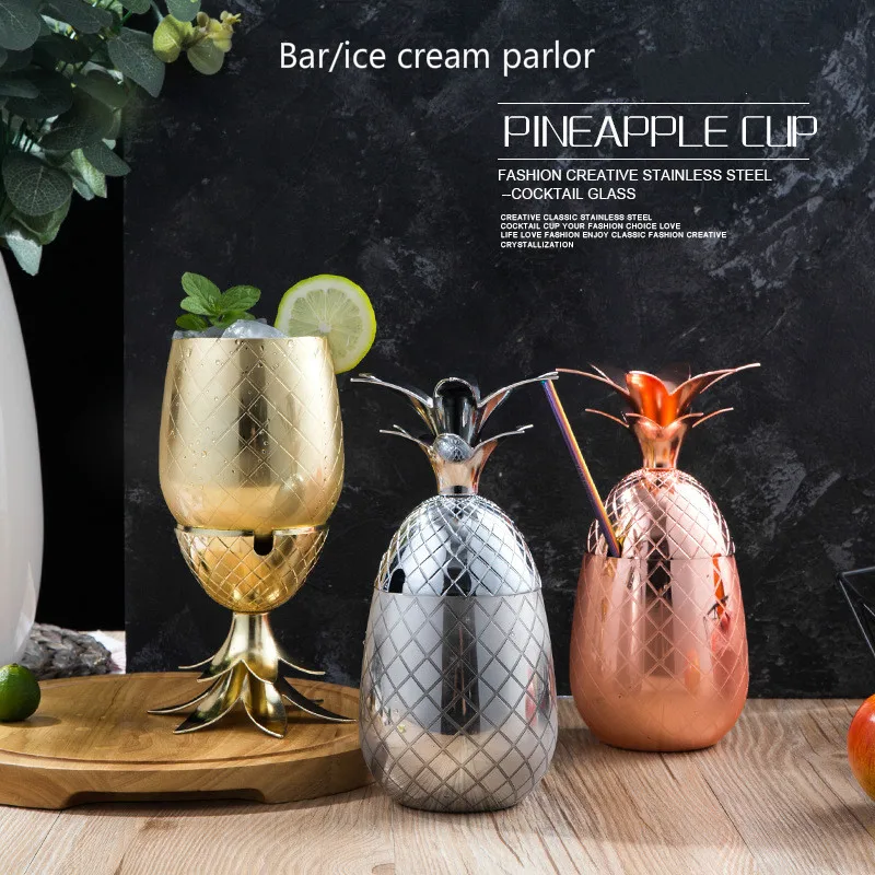 500-600ml Pineapple Cocktail Wine Cup Moscow Mule Stainless Steel Metal Bartending Cold Drink Can Fork Straw Hammer Design Mug
500-600ml Pineapple Cocktail Wine Cup Moscow Mule Stainless Steel Metal Bartending Cold Drink Can Fork Straw Hammer Design Mug