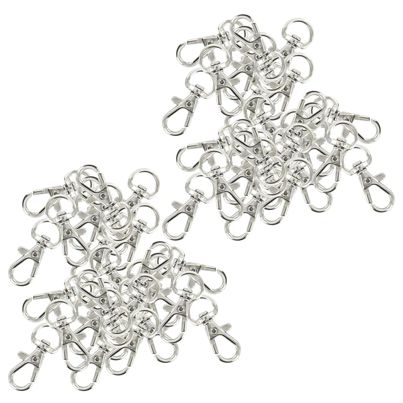 60Pcs Swivel Carabiners Keychain Silver Color
60Pcs Swivel Carabiners Keychain Silver Color