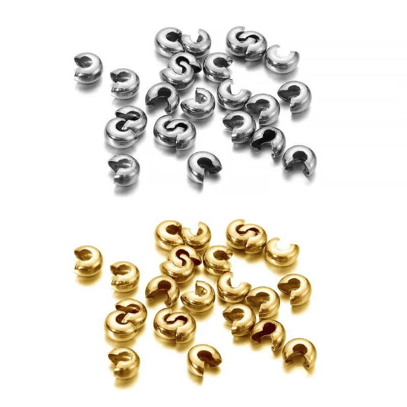 50pcs Gold Color Stainless Steel End Crimp Beads Cover Dia 2 3 4mm Loose Big Hole Spacer Stopper Beads For Diy Jewelry Making
50pcs Gold Color Stainless Steel End Crimp Beads Cover Dia 2 3 4mm Loose Big Hole Spacer Stopper Beads For Diy Jewelry Making