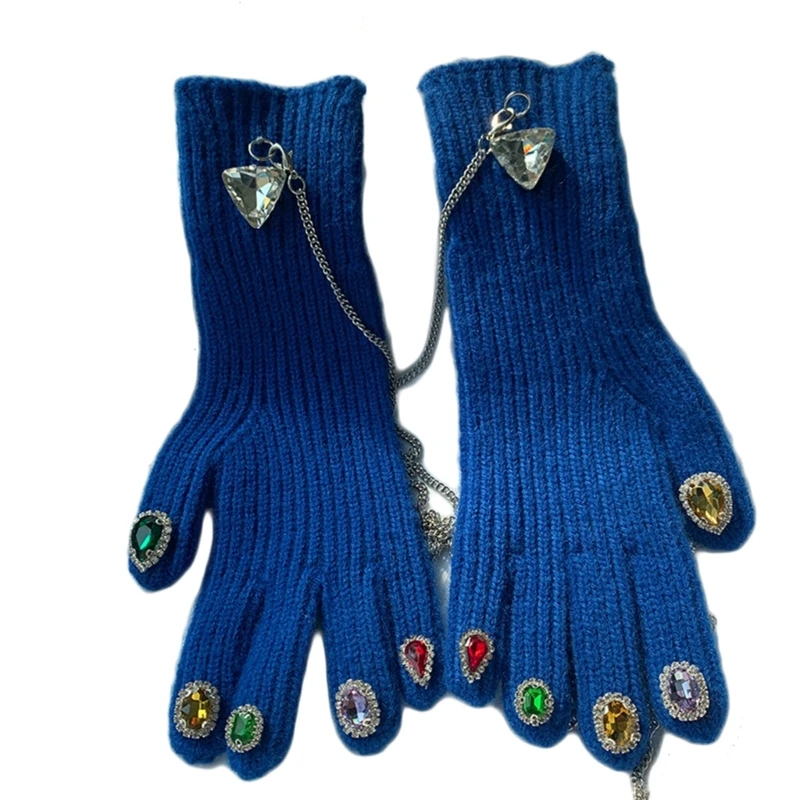 Knitted Thick Warm Adult Gloves Winter for Rhinestone Nail Decor Mittens Teens Touchscreen Gloves with Anti-lost Chain
Knitted Thick Warm Adult Gloves Winter for Rhinestone Nail Decor Mittens Teens Touchscreen Gloves with Anti-lost Chain