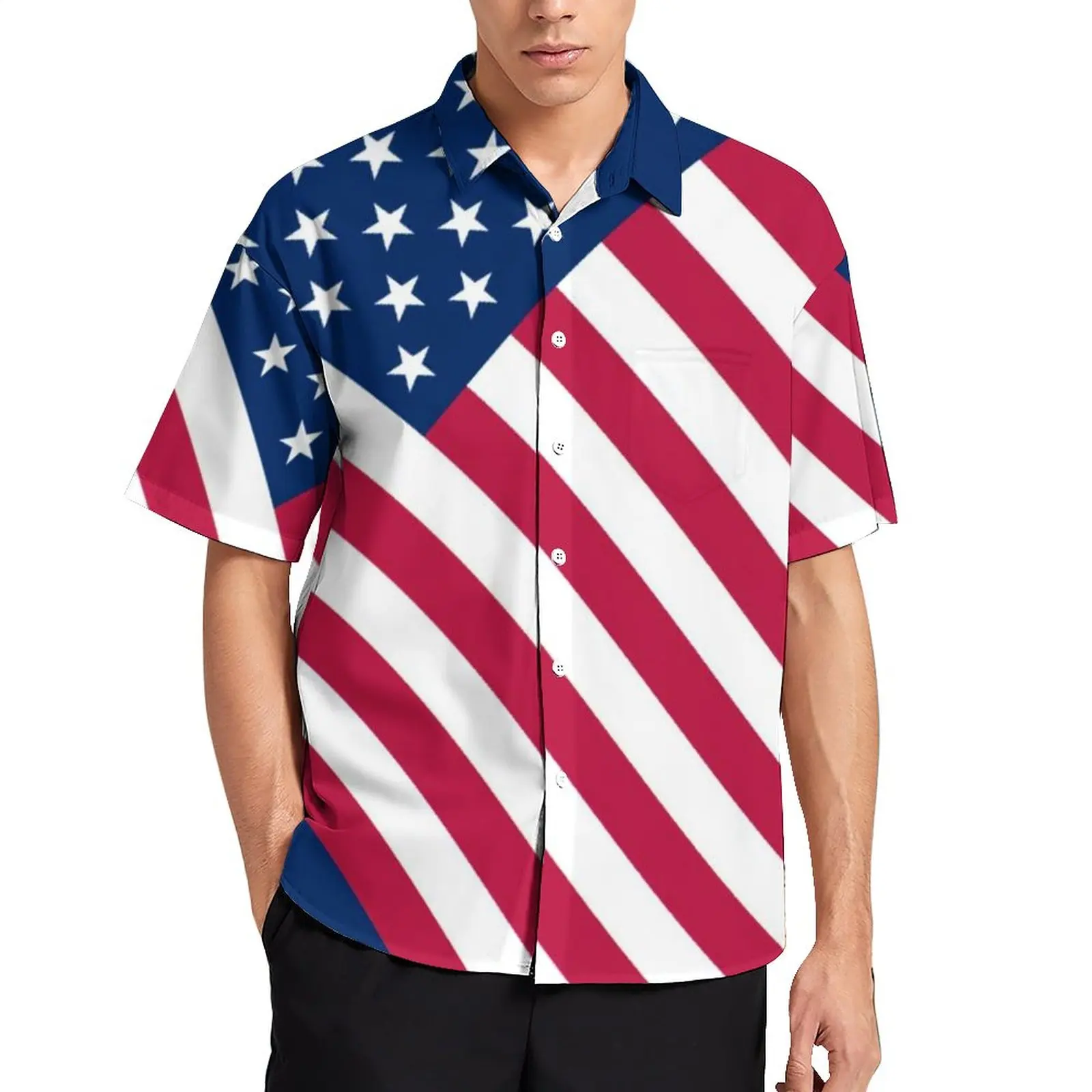 Patriotic American Flag Casual Shirt Stars Stripes Print Beach Loose Shirt Hawaiian Trendy Blouses Short-Sleeve Oversized Tops
Patriotic American Flag Casual Shirt Stars Stripes Print Beach Loose Shirt Hawaiian Trendy Blouses Short-Sleeve Oversized Tops