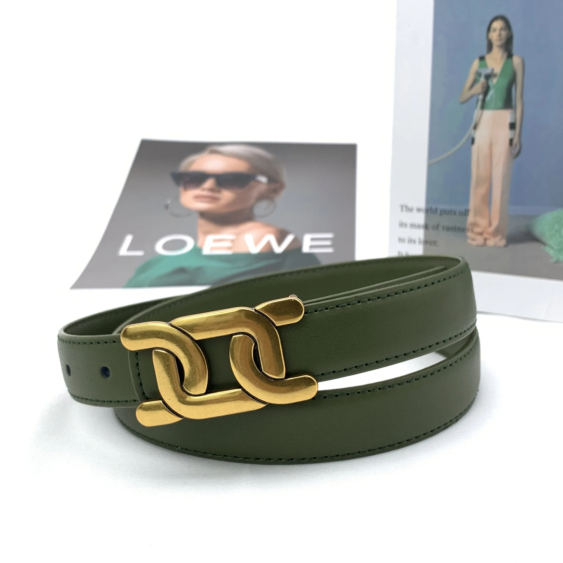Quality New Women's Two -Layer Cowhide Leather Belt Decoration 2.5cm Wide Thin Belt Fashion Versatile Jeans Dress Belt
Quality New Women's Two -Layer Cowhide Leather Belt Decoration 2.5cm Wide Thin Belt Fashion Versatile Jeans Dress Belt