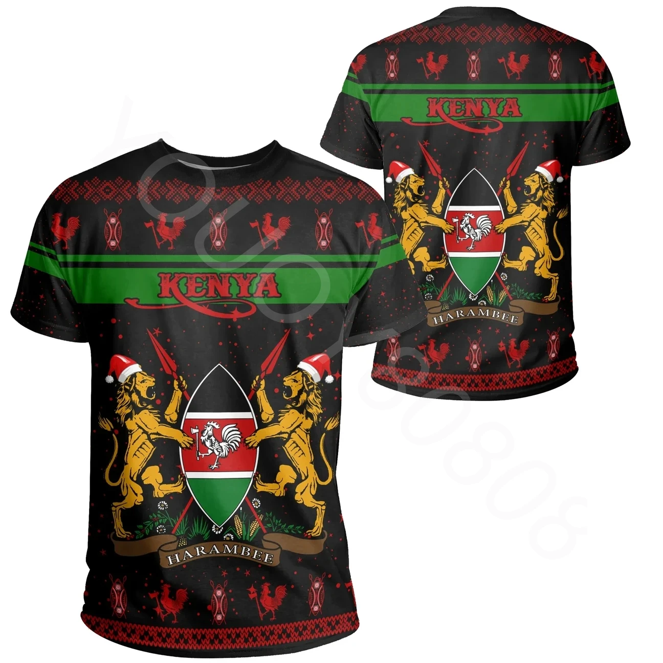 

New Summer Country Men's Short Sleeve Street Fashion 3D Printed T-Shirt Africa Region - Kenya Christmas T-Shirt