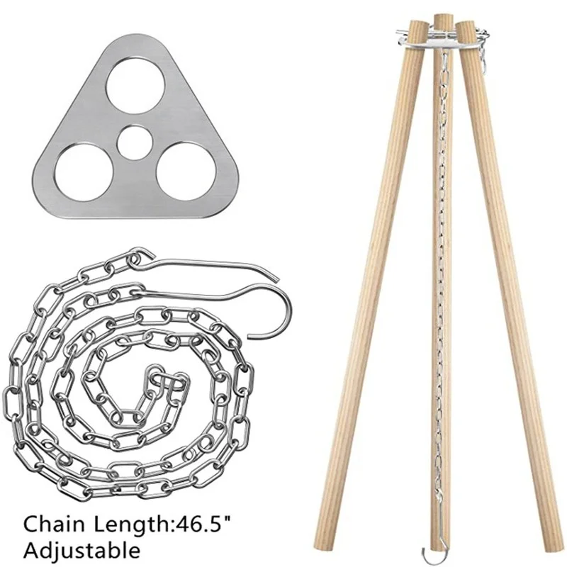 Outdoor Camping Campfire Tripod Portable Stainless steel Barbecue Grill Camping Hanging Pot Bracket
Outdoor Camping Campfire Tripod Portable Stainless steel Barbecue Grill Camping Hanging Pot Bracket