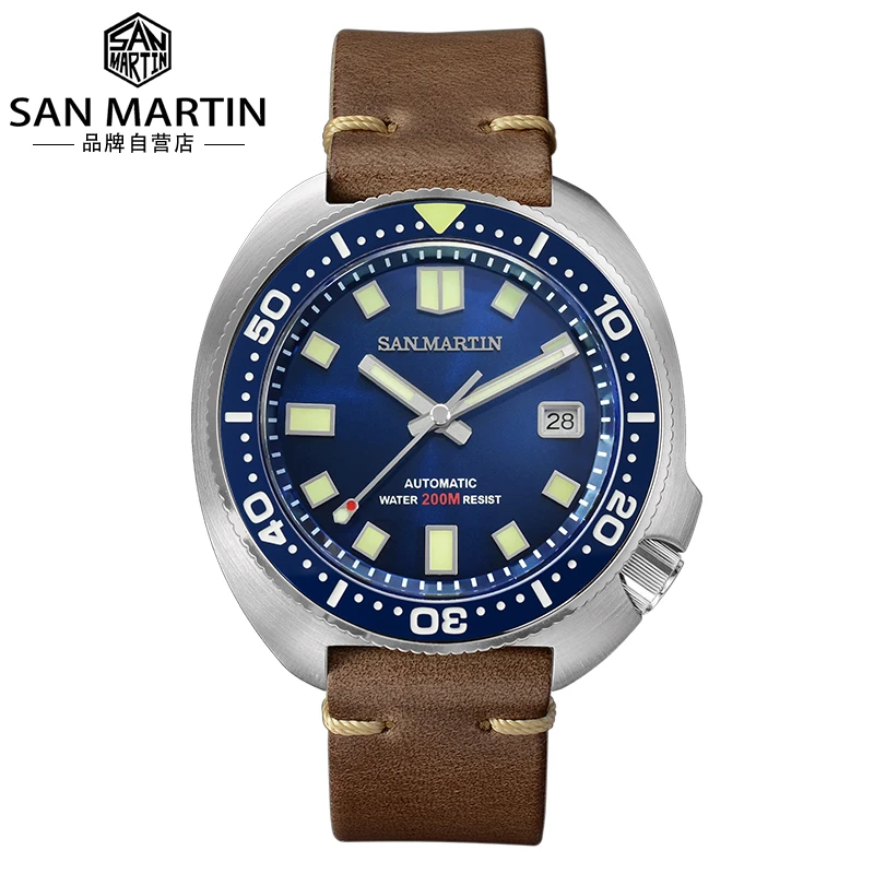 San Martin Upgraded Version Turtle Diver Watch 20 Bar Stainless Steel Men Automatic Mechanical Sapphire Horween Leather Luminous
San Martin Upgraded Version Turtle Diver Watch 20 Bar Stainless Steel Men Automatic Mechanical Sapphire Horween Leather Luminous