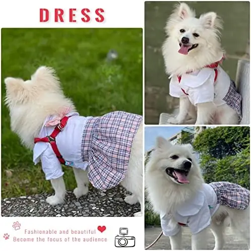 Dog Dress Preppy Style Dresses Clothes Cute Classic Lapel Plaid Pet Cat Apparel Outfit Skirt with Bowknot Pomeranian Chihuahua
Dog Dress Preppy Style Dresses Clothes Cute Classic Lapel Plaid Pet Cat Apparel Outfit Skirt with Bowknot Pomeranian Chihuahua