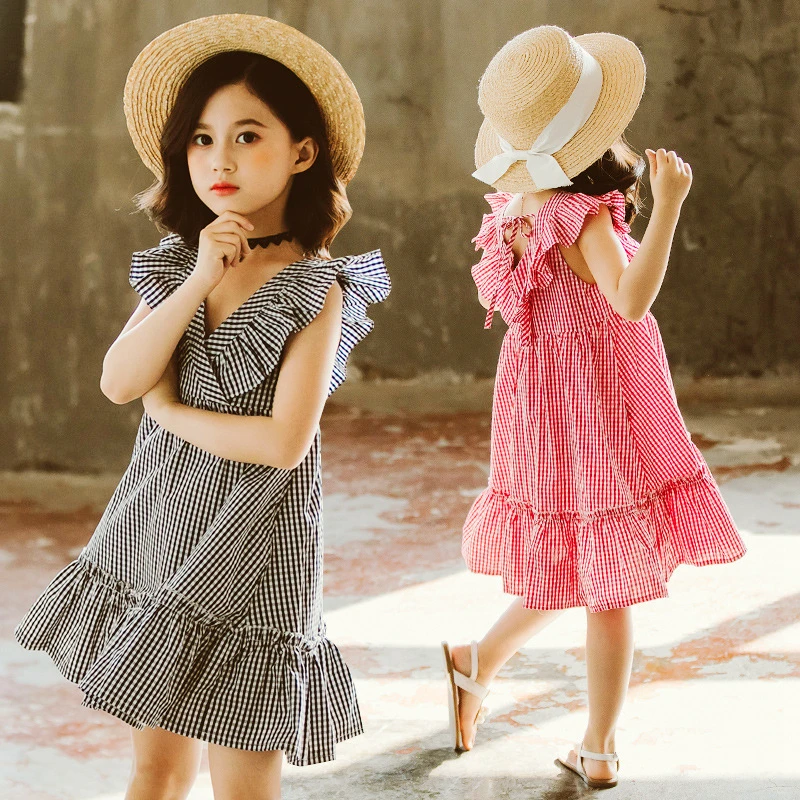 Big Girls Plaid Dresses Cotton Summer Baby Little Girl V-Neck Princess Dress Kids Clothes for Size 3 4 5 6 7 8 9 10 11 12 Years
Big Girls Plaid Dresses Cotton Summer Baby Little Girl V-Neck Princess Dress Kids Clothes for Size 3 4 5 6 7 8 9 10 11 12 Years