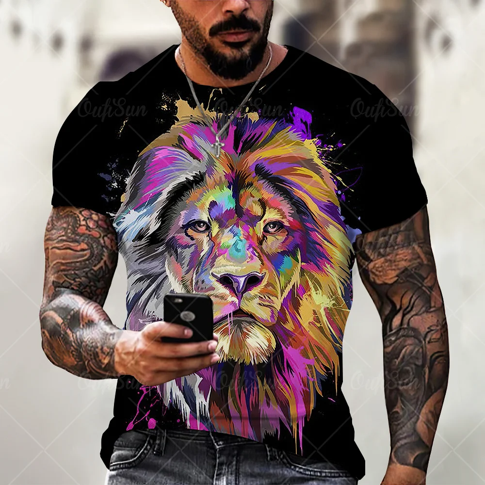 Fashion Animal Lion Men's T Shirt Summer Streetwear Trendy Short Sleeve Oversized T-Shirts Loose Unisex Tops Tees
Fashion Animal Lion Men's T Shirt Summer Streetwear Trendy Short Sleeve Oversized T-Shirts Loose Unisex Tops Tees