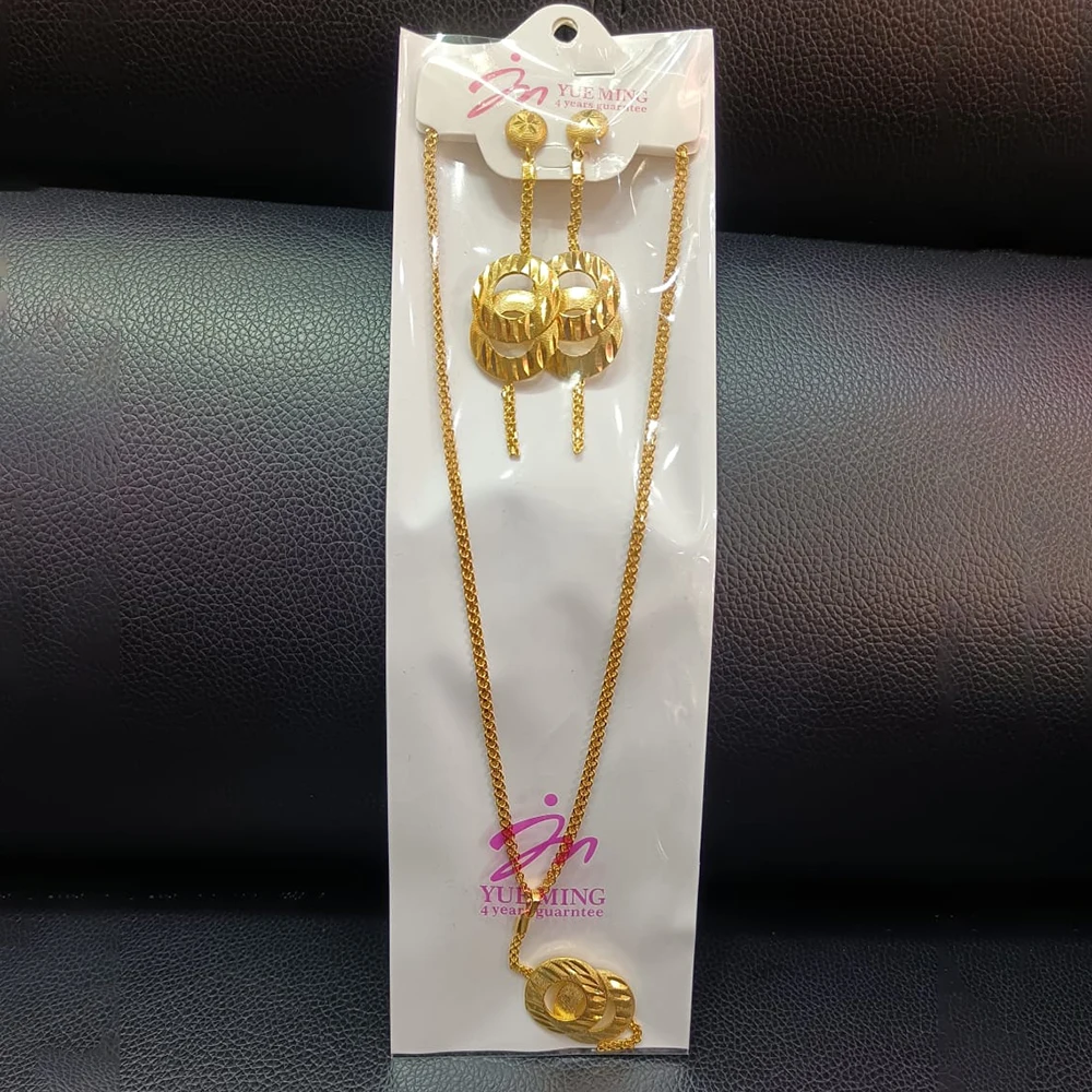 Ethiopia Gold Color Jewelry Set Trend Ladies Elegant Drop Earrings and Necklace 18K Gold Plated Jewelry Accessories Party Gifts
Ethiopia Gold Color Jewelry Set Trend Ladies Elegant Drop Earrings and Necklace 18K Gold Plated Jewelry Accessories Party Gifts