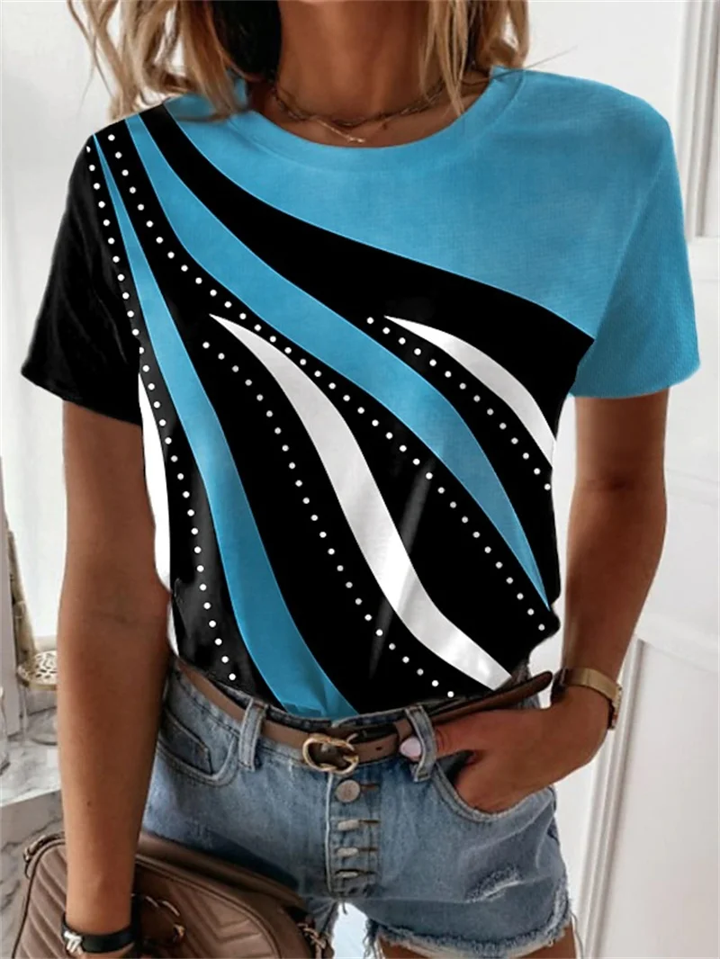 2022 Summer Women Fashion T shirt Graphic t shirts Print Round Neck Basic Tops Blue Purple Pink Vintage Short Sleeve Tees
2022 Summer Women Fashion T shirt Graphic t shirts Print Round Neck Basic Tops Blue Purple Pink Vintage Short Sleeve Tees