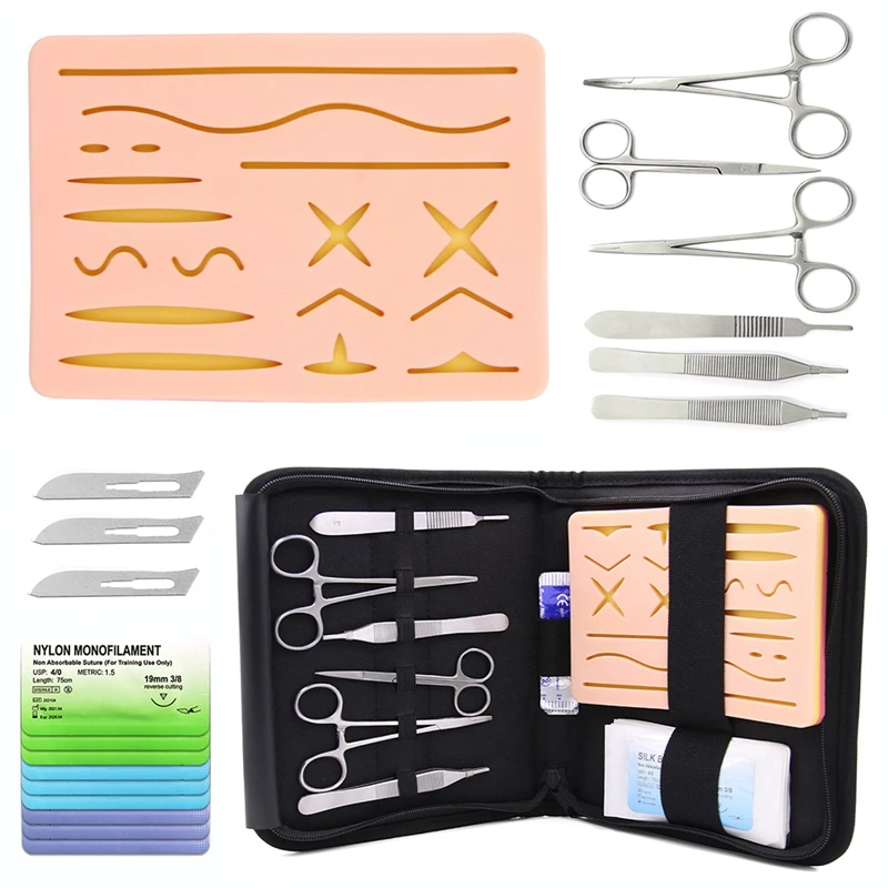 

20Pcs Skin Suture Pad Simulated Practice Kit Wound Silicone Suturing Skin Operate Training Model Teaching Tool
