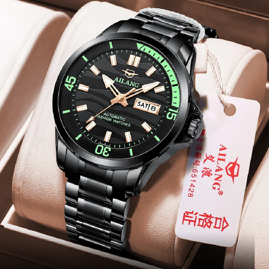 AILANG 2022 New Mens Watches Luxury Business Automatic Mechanical Watch Full Steel Classic Waterproof Sport Full Steel Clocks
AILANG 2022 New Mens Watches Luxury Business Automatic Mechanical Watch Full Steel Classic Waterproof Sport Full Steel Clocks