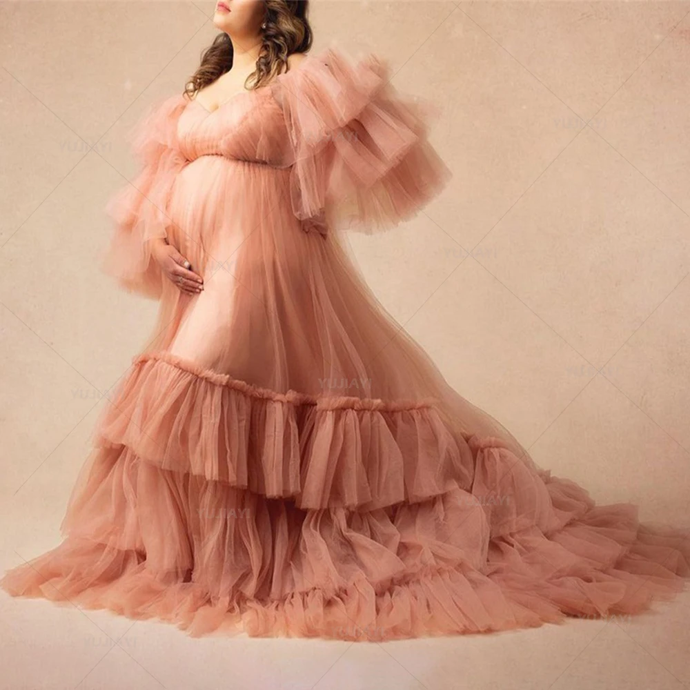 Ruffles Maternity Dress Off Shoulder Fluffy Tulle Long Women Gown for Photo Shoot Wedding Dress Lingerie Sleepwear Bathrobe
Ruffles Maternity Dress Off Shoulder Fluffy Tulle Long Women Gown for Photo Shoot Wedding Dress Lingerie Sleepwear Bathrobe