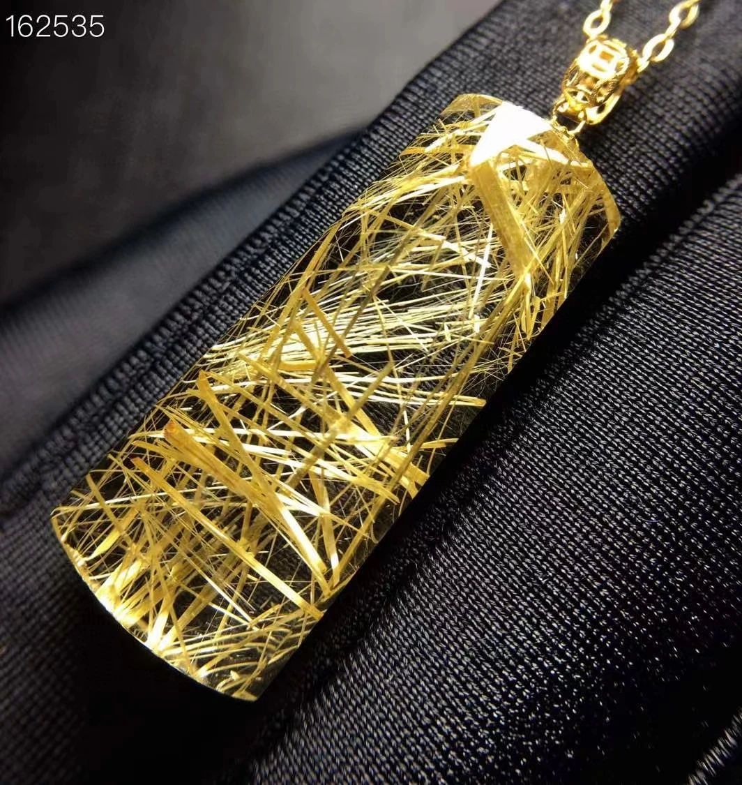 Natural Gold Rutilated Quartz Rectangle Pendant 28*11.7*5.4mm Rutilated Quartz Bead Jewelry Women Brazil AAAAAAA
Natural Gold Rutilated Quartz Rectangle Pendant 28*11.7*5.4mm Rutilated Quartz Bead Jewelry Women Brazil AAAAAAA