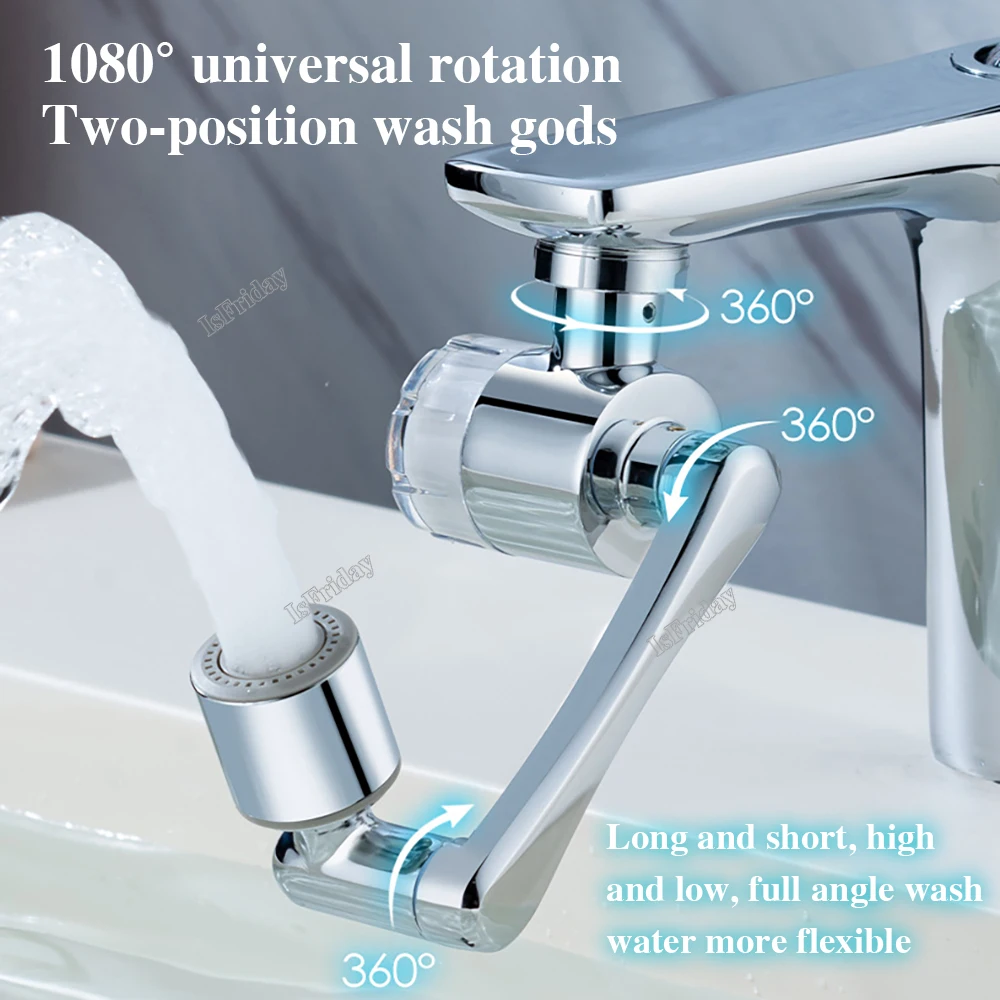 

Mechanical Arm Universal Faucet Can Rotate Water Outlet Nozzle Wash Basin Double Layer Filtering Foaming Device Splash Proof