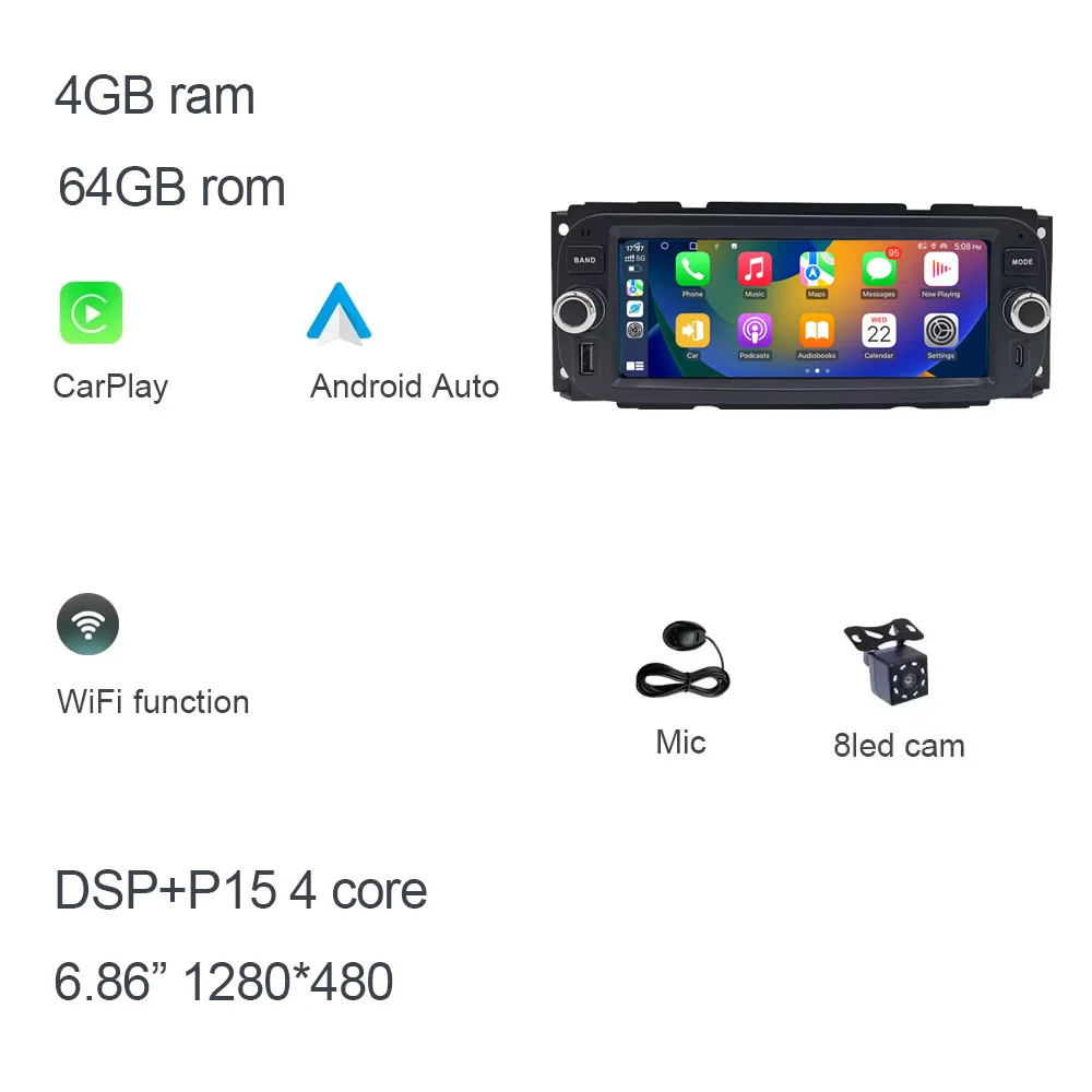 Carplay Android 14 8G + 128G автомобильный плеер мультимедийное автомобильное радио GPS WIFI для JEEP Grand Cherokee Liberty Wrangler Chrysler 2002-2006
Carplay Android 14 8G + 128G автомобильный плеер мультимедийное автомобильное радио GPS WIFI для JEEP Grand Cherokee Liberty Wrangler Chrysler 2002-2006