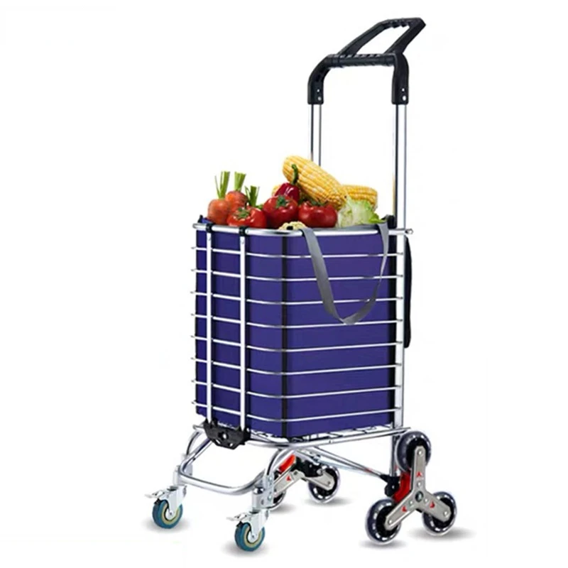 

ALWAYSME-carrito de compras plegable con manillar giratorio y ruedas para subir escaleras, para ir de compras, Camping