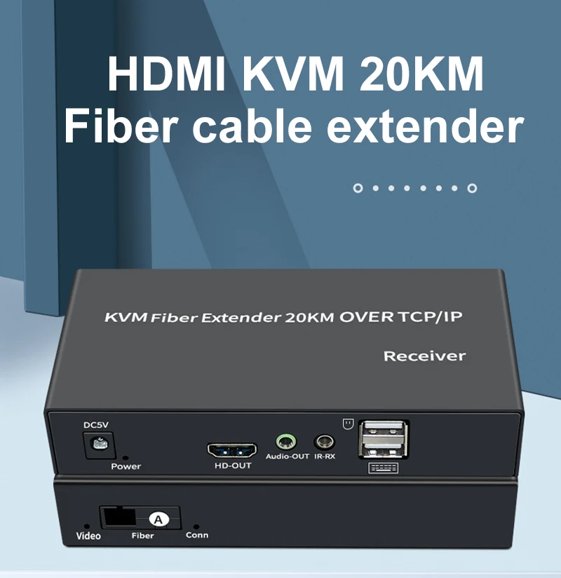 

Волоконный удлинитель квм, 20 км, USB HDMI, оптоволоконный кабель, TCP/IP аудио видео передатчик и приемник для PS4, камеры, ПК, ТВ монитора