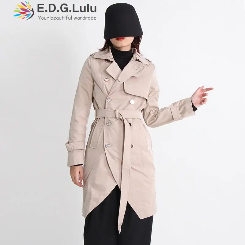 EDGLuLu 2022 Autumn Fashion New Designturn-down Collar Double-breasted Windbreaker For Women Loose Long Irregular Coat 0930
EDGLuLu 2022 Autumn Fashion New Designturn-down Collar Double-breasted Windbreaker For Women Loose Long Irregular Coat 0930