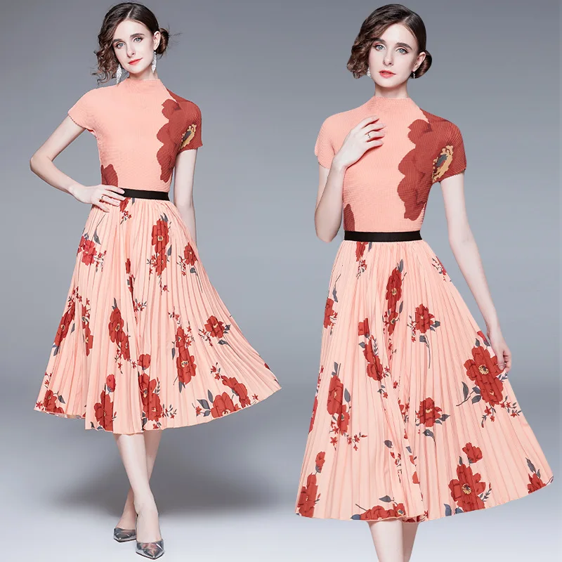 Miyake Pleated Suit Women 2022 Summer Gradient Color Printed Loose Top Women's High Waist Two-Piece Overskirt Suit Skirt Sets
Miyake Pleated Suit Women 2022 Summer Gradient Color Printed Loose Top Women's High Waist Two-Piece Overskirt Suit Skirt Sets