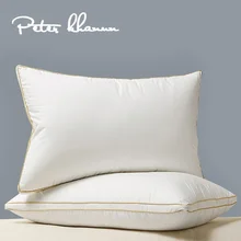 Peter Khanun Luxurious Goose Down Pillow Neck Pillows For Sleeping Bed Pillows 100% Cotton Shell Down Proof King Queen Size 1 Pc