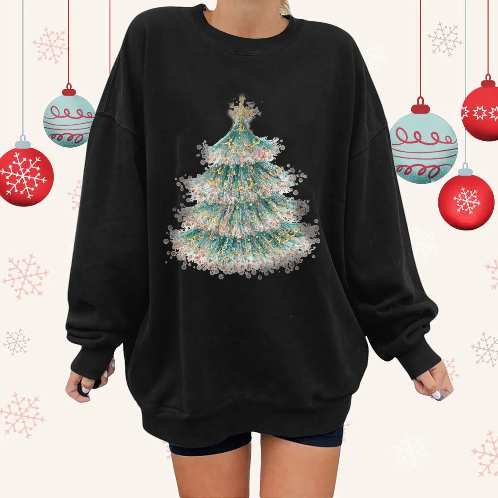 Womens Oversized Crewneck Long Sleeve Casual Loose Pullover Christmas Print Tops Graphic Sweatshirts Women
Womens Oversized Crewneck Long Sleeve Casual Loose Pullover Christmas Print Tops Graphic Sweatshirts Women