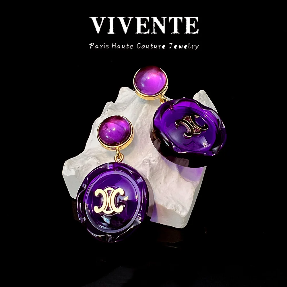 2023 New Triumphal Arch Earrings Purple Earrings Women's Earrings Jewelry Decoration Vintage Style High Grade Earrings 
2023 New Triumphal Arch Earrings Purple Earrings Women's Earrings Jewelry Decoration Vintage Style High Grade Earrings