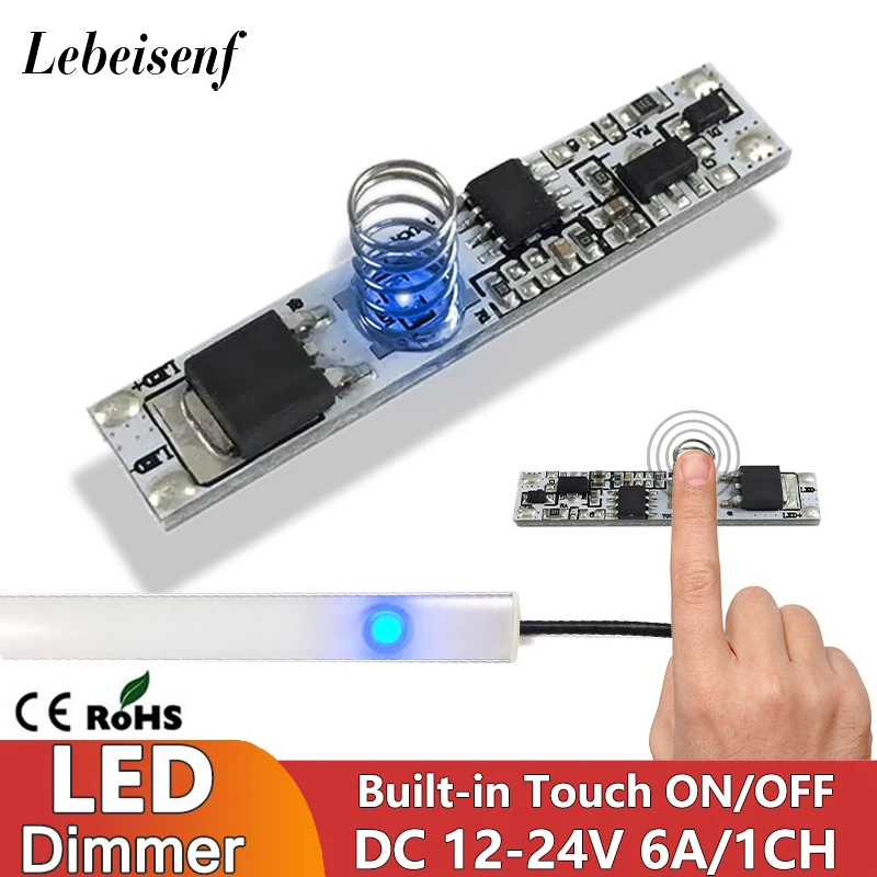 Mini Built-in Type LED Light Bar Touch Sensor Switch ON/OFF Controller 6A 1Channel DC 12V 24V Aluminum Plate 10-100% Lamp Dimmer
Mini Built-in Type LED Light Bar Touch Sensor Switch ON/OFF Controller 6A 1Channel DC 12V 24V Aluminum Plate 10-100% Lamp Dimmer