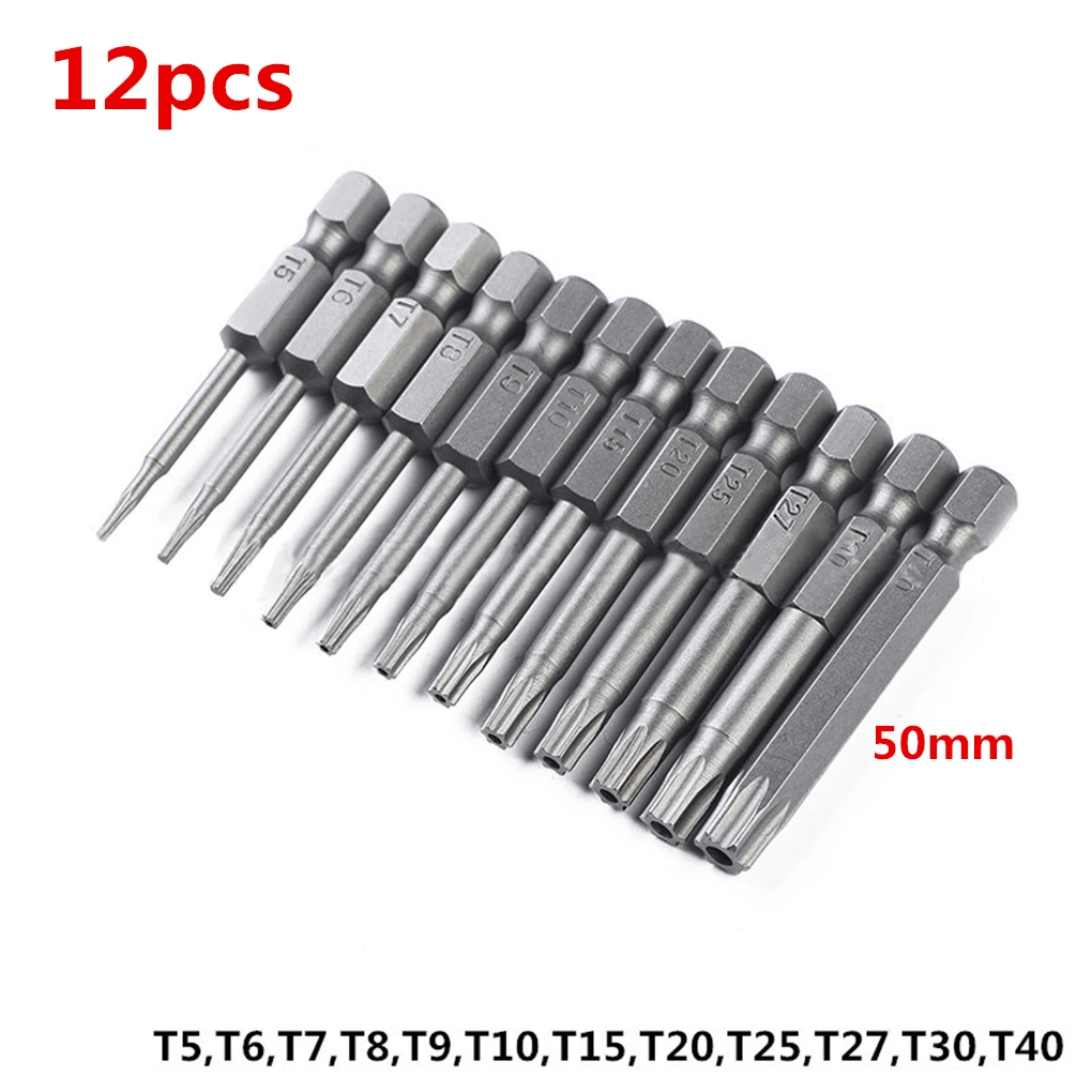 12pcs Hex Shank S2 Magnetic Precision Hollow Batch Head 50mm Plum Blossom Head Torx Screwdriver Drill Bit Hole Hand Tools
12pcs Hex Shank S2 Magnetic Precision Hollow Batch Head 50mm Plum Blossom Head Torx Screwdriver Drill Bit Hole Hand Tools