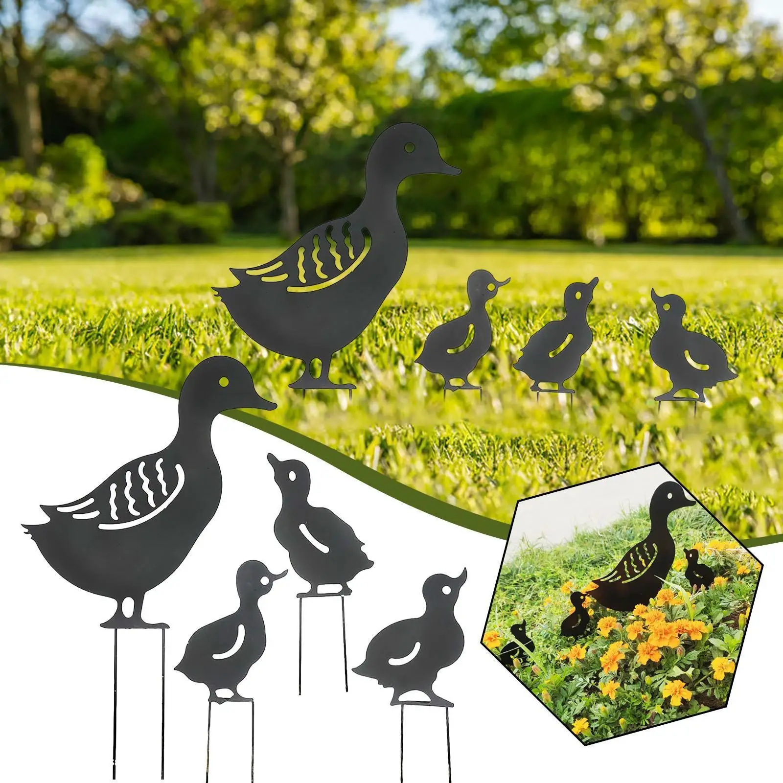 NEW Garden Duck Decoration Set Hollow Garden Animal Ornament For Lawns Gardens Backyards Animal Decoration Reusable Waterproof
NEW Garden Duck Decoration Set Hollow Garden Animal Ornament For Lawns Gardens Backyards Animal Decoration Reusable Waterproof