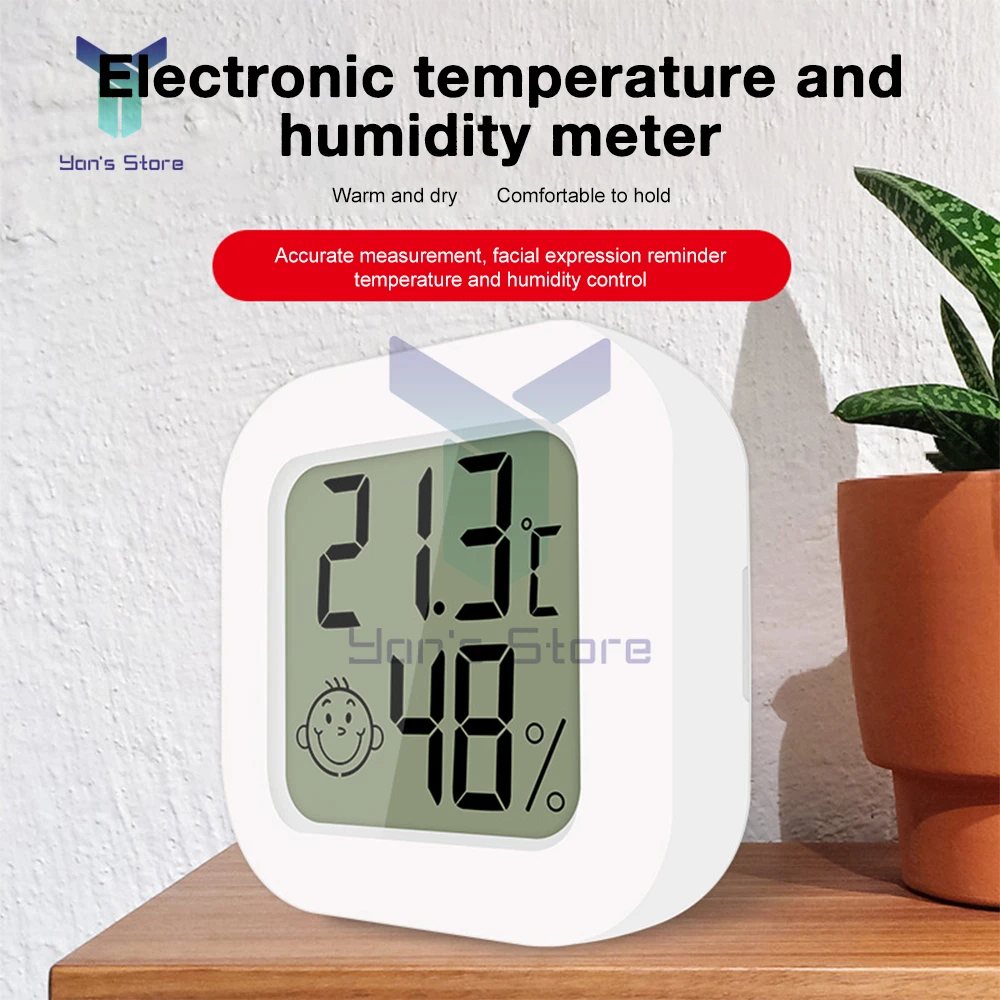 

Цифровой мини-Термометр-Гигрометр с ЖК-дисплеем, комнатный Измеритель температуры и влажности ℃/℉, метеостанция с датчиком