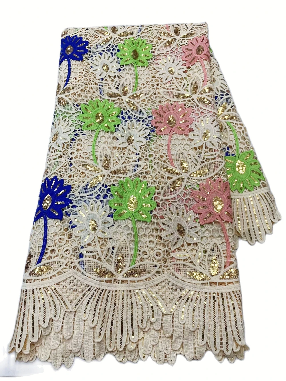 African Lace Fabric High Quality Cord Lace With Sequins Guipure Cord Lace Fabrics For Wedding Dress 5 Yards
African Lace Fabric High Quality Cord Lace With Sequins Guipure Cord Lace Fabrics For Wedding Dress 5 Yards
