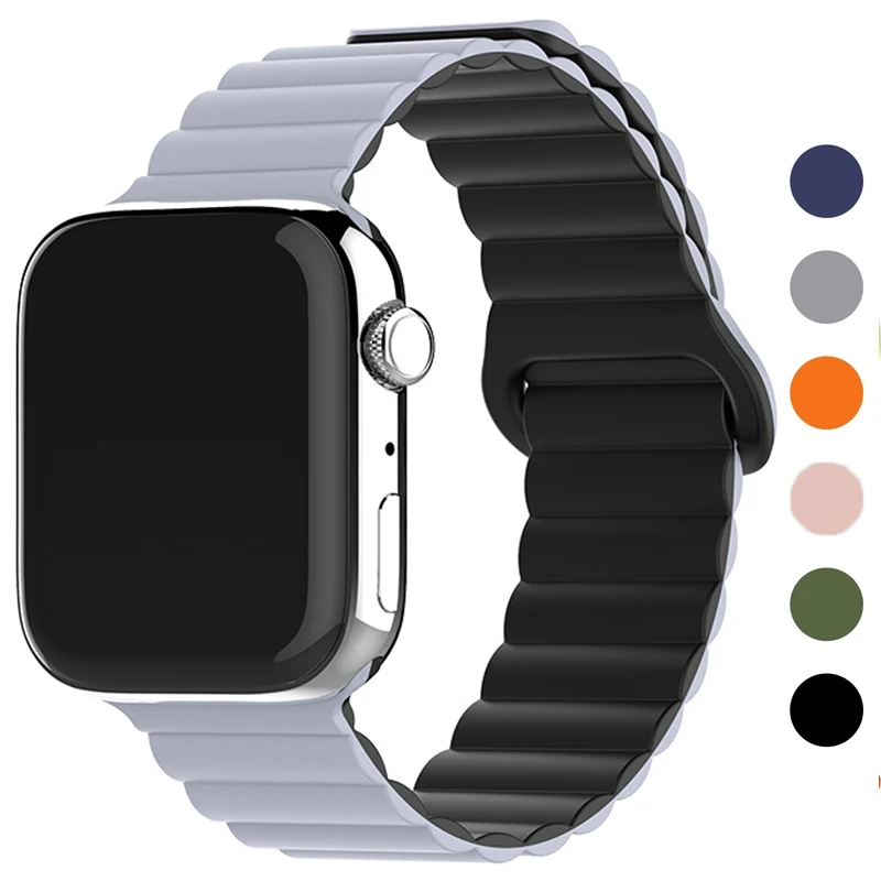 Magnetic Loop For Apple Watch Band Ultra 49mm 45mm 41mm 40/38 44/42mm Sport Bracelet iWatch Series 8 7 6 SE 5 4 3 Silicone Strap
Magnetic Loop For Apple Watch Band Ultra 49mm 45mm 41mm 40/38 44/42mm Sport Bracelet iWatch Series 8 7 6 SE 5 4 3 Silicone Strap
