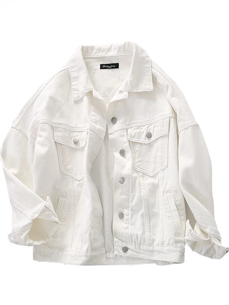 White Denim Jacket Spring Autumn Casual Fashion Streetwear Black Loose Large Size Coat for Woman Office Lady 2023 New Arrival
White Denim Jacket Spring Autumn Casual Fashion Streetwear Black Loose Large Size Coat for Woman Office Lady 2023 New Arrival