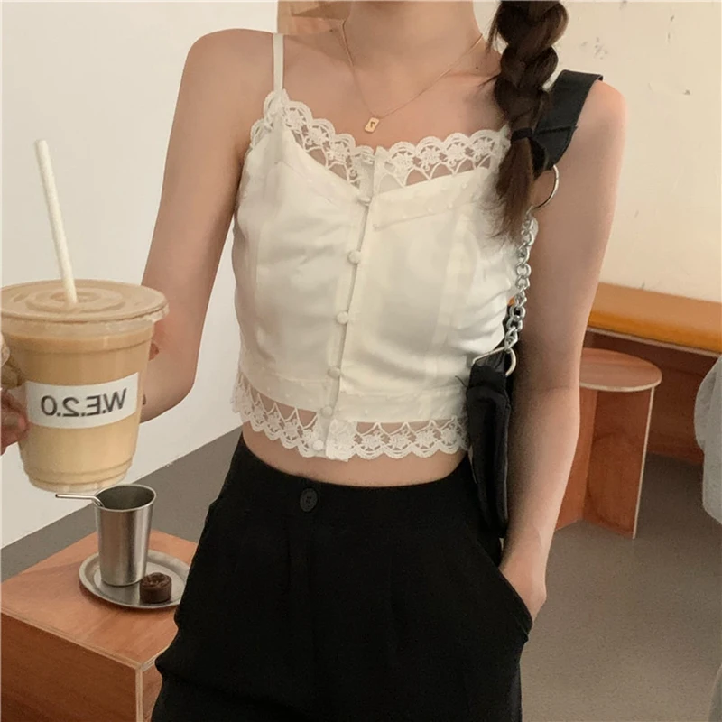 French Cropped Sexy Women V-neck Lace Tank Vest Top Summer Party Clubwear Black White Tank Vest Streetwear Strap Y2k Top
French Cropped Sexy Women V-neck Lace Tank Vest Top Summer Party Clubwear Black White Tank Vest Streetwear Strap Y2k Top