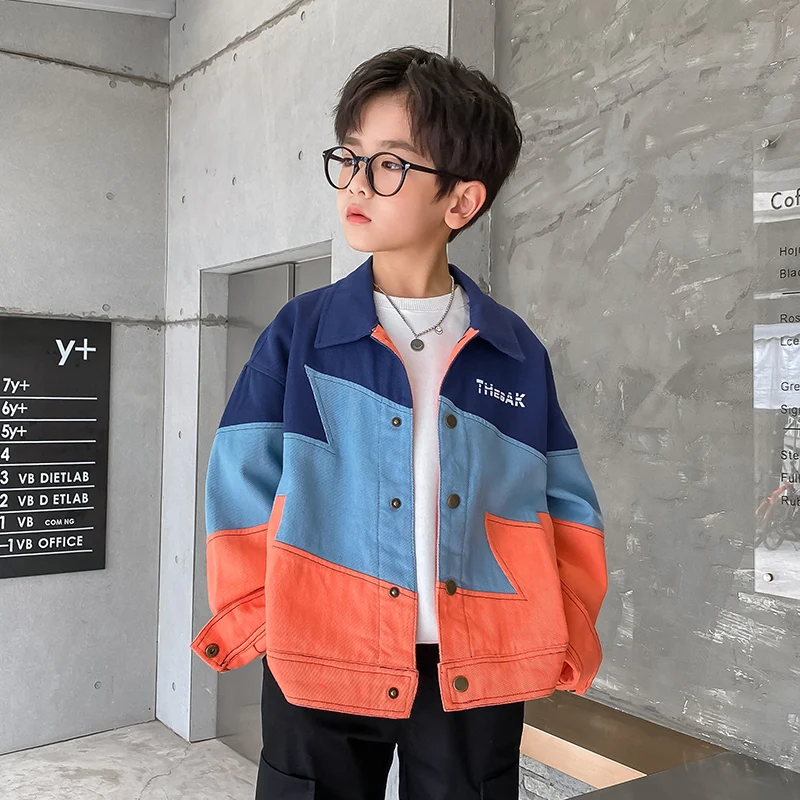 Stylish Contrast Color Splicing Jacket for Children boys Clothing 2022 Autumn New Boy Outdoor Tops 5 6 7 Years Kids Jacket Coats
Stylish Contrast Color Splicing Jacket for Children boys Clothing 2022 Autumn New Boy Outdoor Tops 5 6 7 Years Kids Jacket Coats