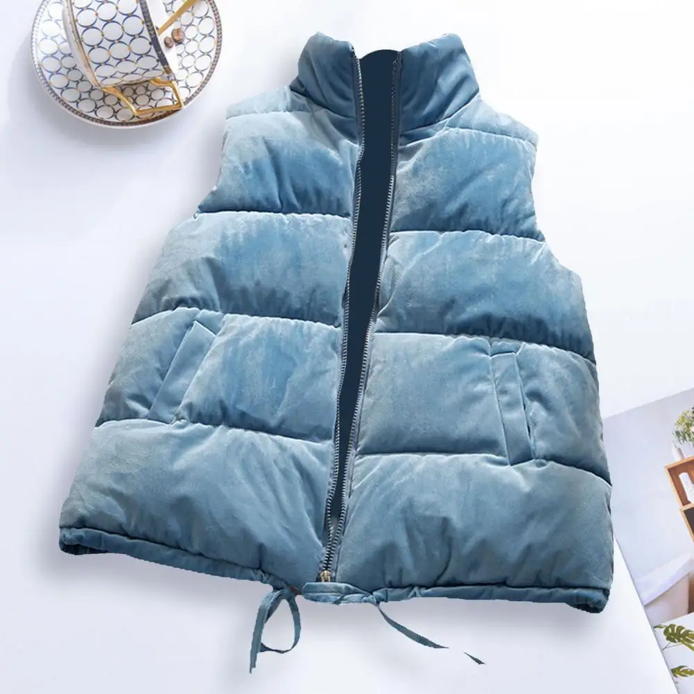 Vest Women Waistcoat Sleeveless Side Pockets Zipper Placket Drawstring Hem Winter Vest tand Collar Thickened Warm Waistcoat
Vest Women Waistcoat Sleeveless Side Pockets Zipper Placket Drawstring Hem Winter Vest tand Collar Thickened Warm Waistcoat