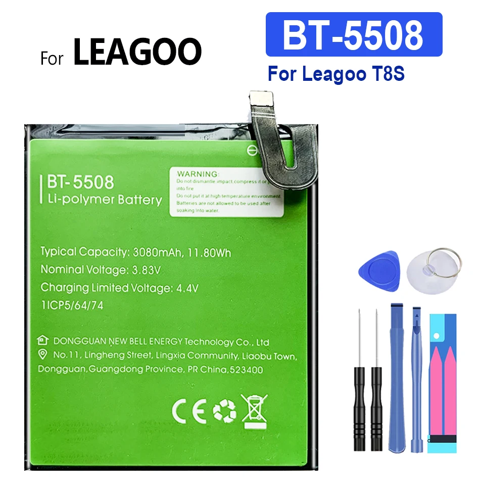 

Высококачественный аккумулятор 3080 мАч для LEAGOO T8S T8 S BT-5508 BT5508 BT 5508 батарея + Бесплатные инструменты