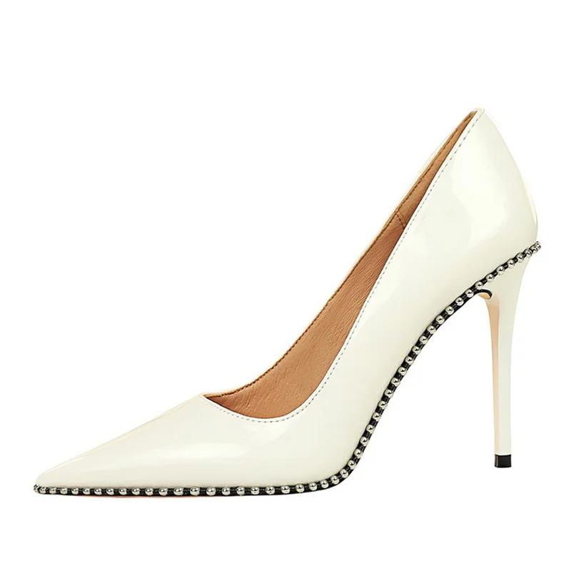 Punk Style Woman Heel Rivet Stilleto High Heels Woman Pumps Shallow Womens Shoes Party Office Luxury Heels Pointed Toe Cheaper P
Punk Style Woman Heel Rivet Stilleto High Heels Woman Pumps Shallow Womens Shoes Party Office Luxury Heels Pointed Toe Cheaper P
