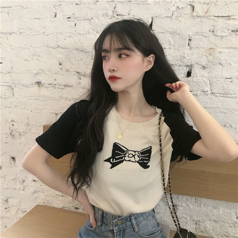 Cute Graphic T-shirt Woman Knitted Fabric Cartoon Pulovers Youth Tees Kawaii Women's Top Manga Loose Sale O with Print Clothing
Cute Graphic T-shirt Woman Knitted Fabric Cartoon Pulovers Youth Tees Kawaii Women's Top Manga Loose Sale O with Print Clothing