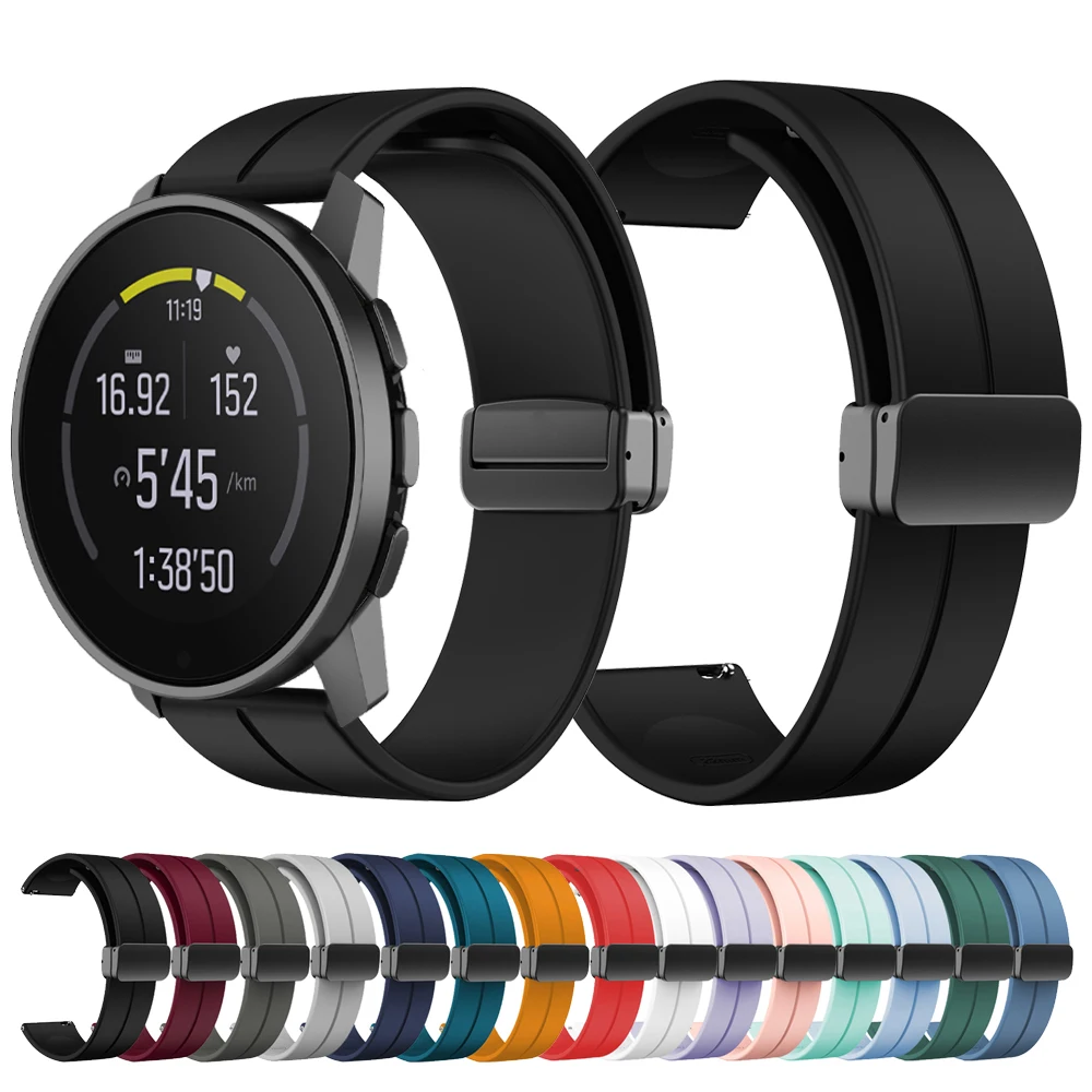 22mm Silicone Magnetic Folding Buckle Strap For SUUNTO 9 PEAK Band 5 Bracelet Replaceable Watchband bands
22mm Silicone Magnetic Folding Buckle Strap For SUUNTO 9 PEAK Band 5 Bracelet Replaceable Watchband bands