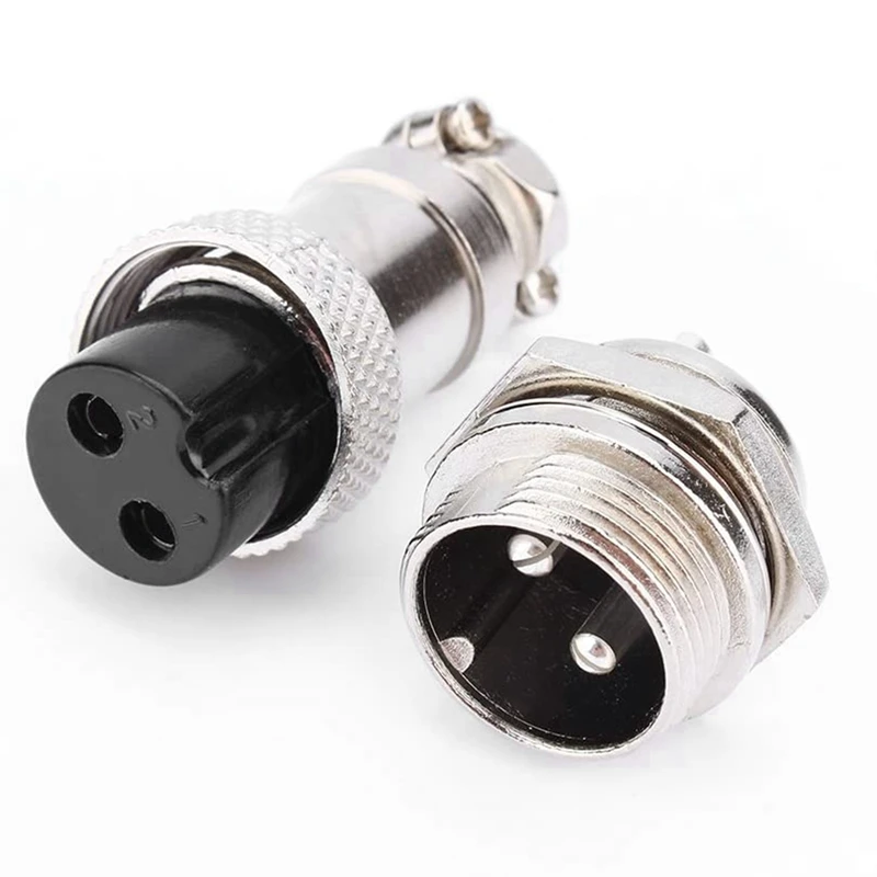 

HOT SALE 3X GX16 Aviation Connector 2-Pin 400V Screw Type Male And Female Butt Cable Connector Aviation Plug Socket Connector