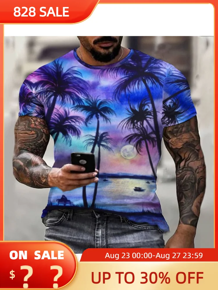 Coconut Tree T-Shirt Men Hawaiian T Shirt 3D Digital Printed Tshirt Floral Tropical Lapel Beach Casual Loose Top Men's Clothing
Coconut Tree T-Shirt Men Hawaiian T Shirt 3D Digital Printed Tshirt Floral Tropical Lapel Beach Casual Loose Top Men's Clothing