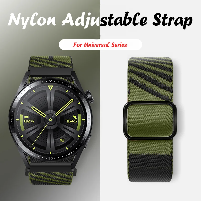 Nylon Watch Strap for Samsung Galaxy Watch 4 46mm Active 2 Gear S3 Amazfit Huawei GT 2/3 Pro Elastic Bracelet Wristband Casual 
Nylon Watch Strap for Samsung Galaxy Watch 4 46mm Active 2 Gear S3 Amazfit Huawei GT 2/3 Pro Elastic Bracelet Wristband Casual